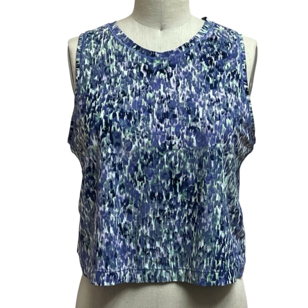Athleta Colorful Abstract Watercolor Athletic Top - Picture 2 of 6